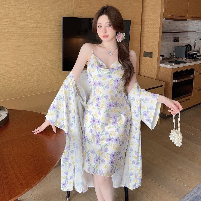 Robe Silk Women - Conjunto de Dos Piezas de Falda