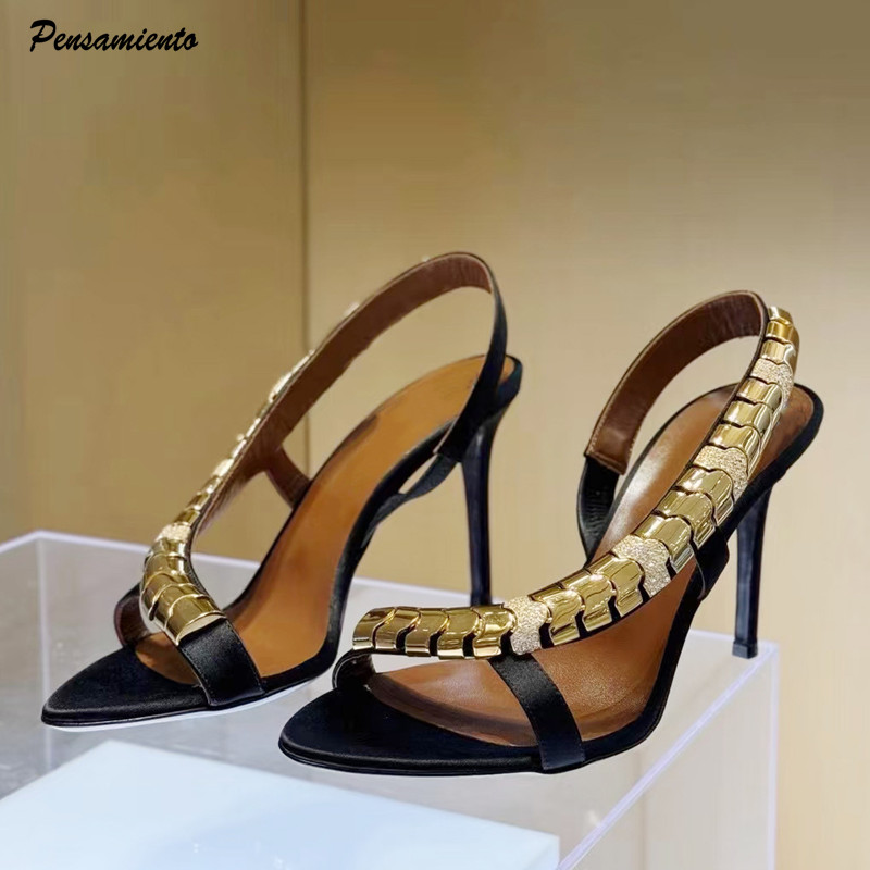Sandalias de gladiador de saté - Slip Dress Satin reseña y precio