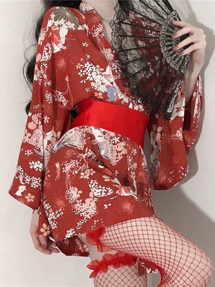 Kimono japonés sexual, ropa de - Robe Silk Women reseña y precio