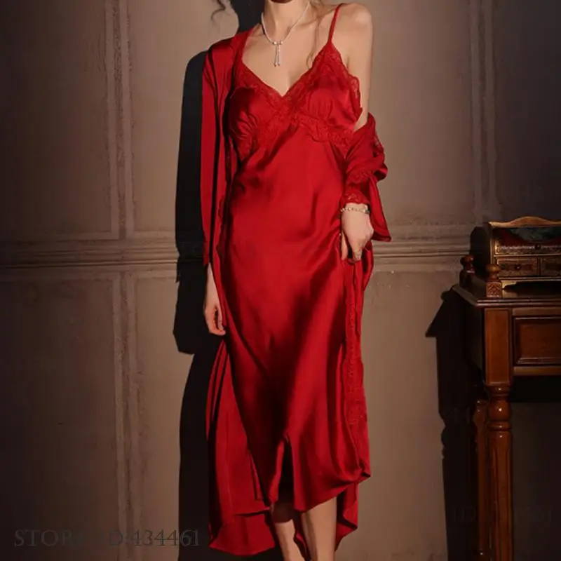 Conjunto de 2 uds de bata larg - Robe Silk Women reseña y precio