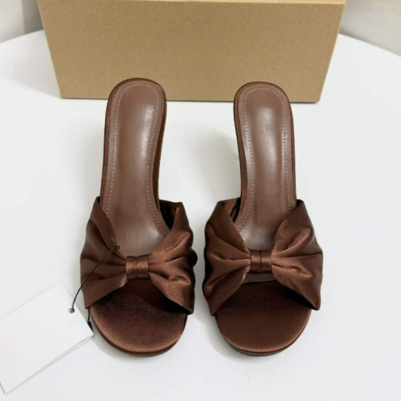 Mules de satén con lazo y tacó - Slip Dress Satin reseña y precio