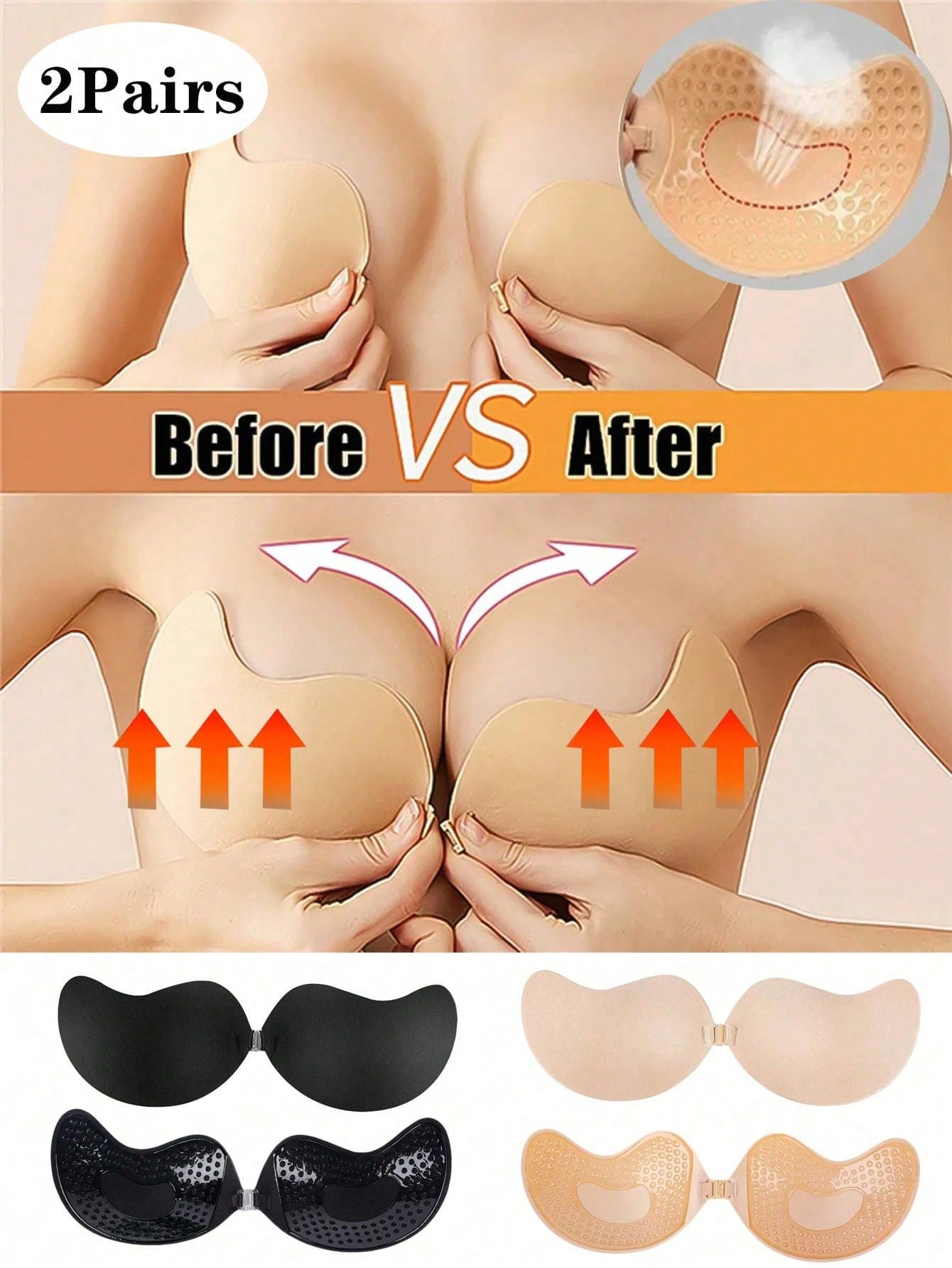 Paquete de 2 Sujetadores Adhes - Push Up Bra Padded reseña y precio
